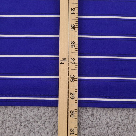 Ralph Lauren RLX Polo Shirt Mens Large Blue Striped Golf Casual Logo - Picture 14 of 14